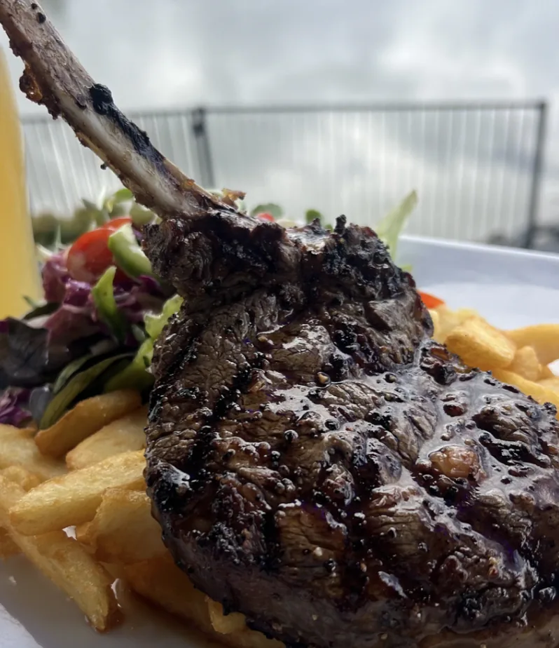 Chicken schnitzel burger at Riverview Hotel
